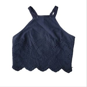 Abercrombie and fitch eyelet crop tank top small